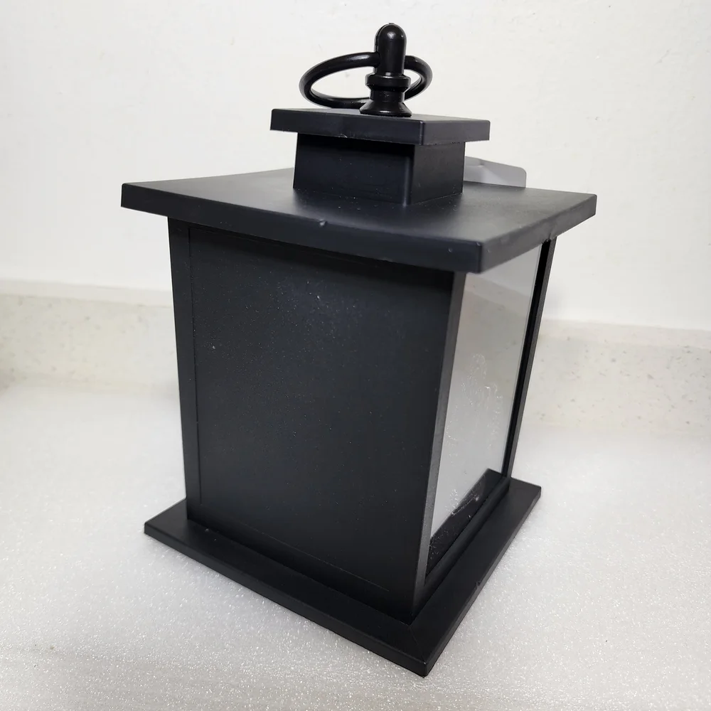 Black Lantern with Flickering Flame Effect. New With Tags